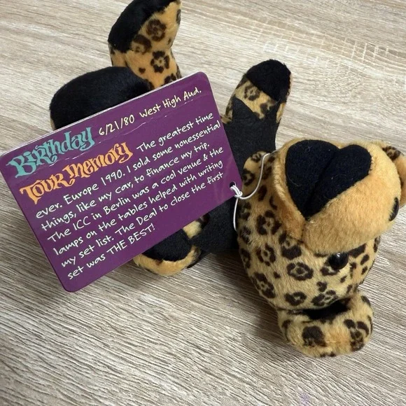 NWT Liquid Blue "Delilah" Leopard Grateful Dead 7" Beanie Bear Collectible Plush - Picture 4 of 7